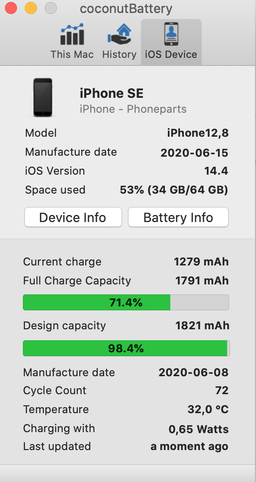 coconut battery iphone